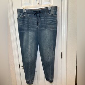 Terra & Sky Blue Ankle Cropped Pants Relaxed Fit